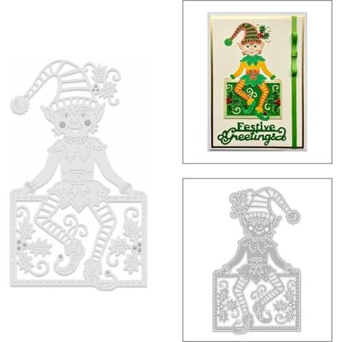 2020 New Merry Christmas Metal Cutting Dies Hat Elf and Iris Festive Die Scrapbooking For Crafts Greeting Card Making no Stamps