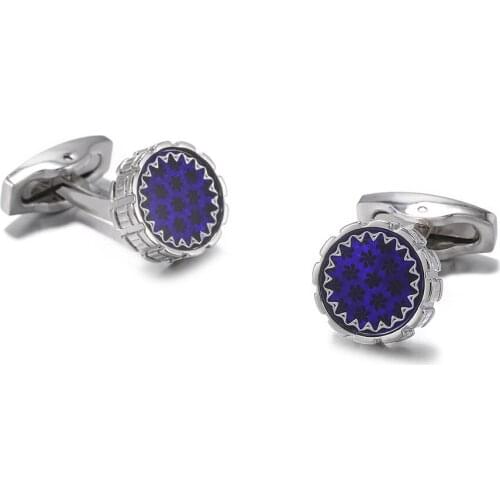 New Trendy Cufflinks High-grade Mens Business Banquet Wedding French Shirt Blue Buttons Light Luxury Jewelry Cufflink Gifts