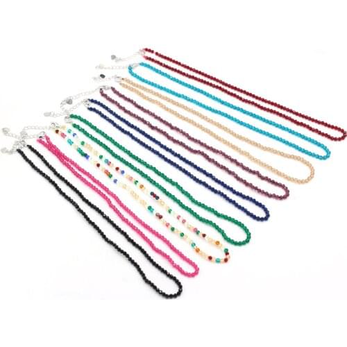 Natural Stone Small Faceted Beads Necklace Spinel Gem Necklaces for Women Jewelry Accessories Giftfor Jewelry Making DIY