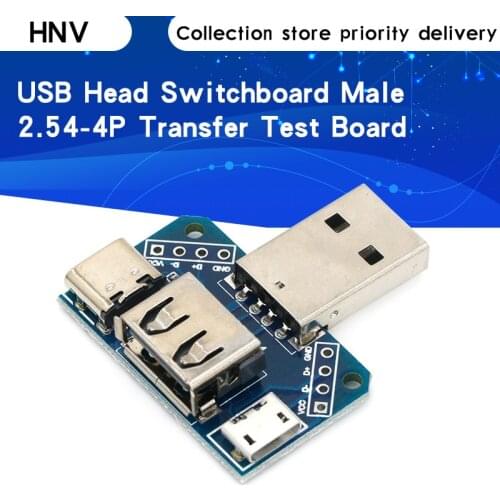 USB Head Switchboard Male USB Connector to Type-c Micro Female USB 2.54-4P transfer test board USB adapter plate XY-USB4
