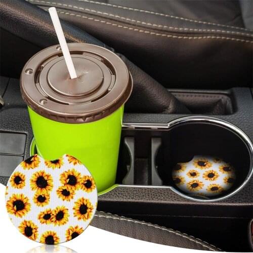 Car Coasters Neoprene For Drink Car Cup Holder Rubber Mat Absorbent For Car Christmas Stocking Living Room Kitchen Office