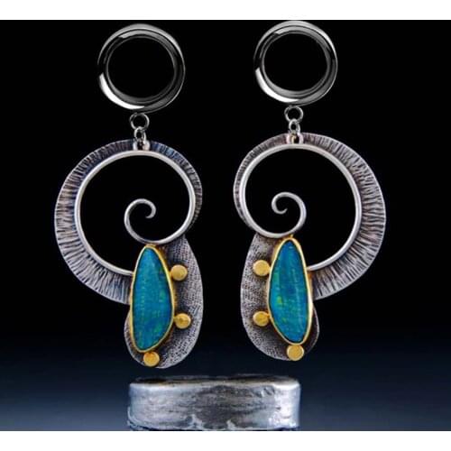 Dangle Screw Ear Plug and Tunnels Piercing Expander Tunnel Stretchers Ear Expansions Surgical Steel Gauges Earring Body Jewelry
