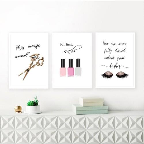 Life Quote Makeup Posters And Prints Canvas Painting Beauty Nail Polish Lashes Art Pictures For Bedroom Modern Home Decoration