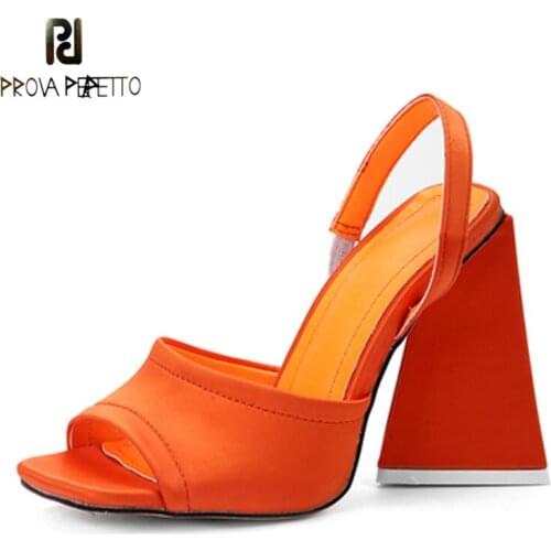 Square Head Tapered Heel Satin High-heeled Fashion Catwalk Slippers Open-toe Fish Mouth Womens Leather Sandals Assortment