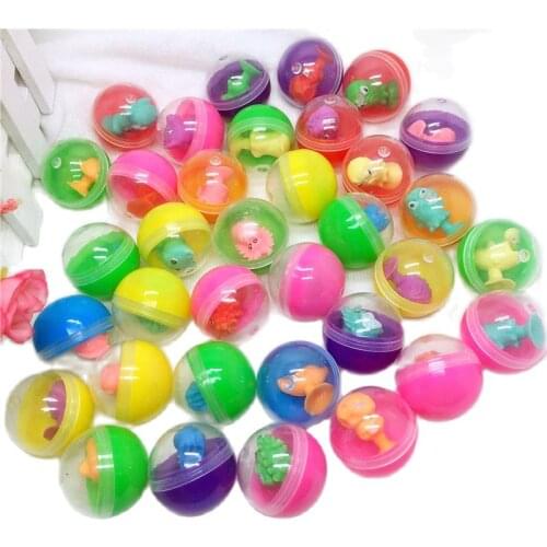 25pc/lot 32mm diameter balls capsules toys with inside sucker cup toys for vending machine plastic ball for kids gift toy balls