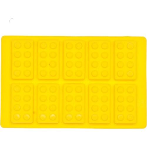 Silicone Mold Cake Tools 10 Holes Brick Blocks Shaped Lego Ice Cube Tray Mold Chocolate Cake Jelly Jello Mold