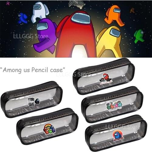 Among Us Stationery Pencil Case Pencil Bag Game Cartoon Cute Cartoon Transparent Pencil Bag School Bag School Office Supplies