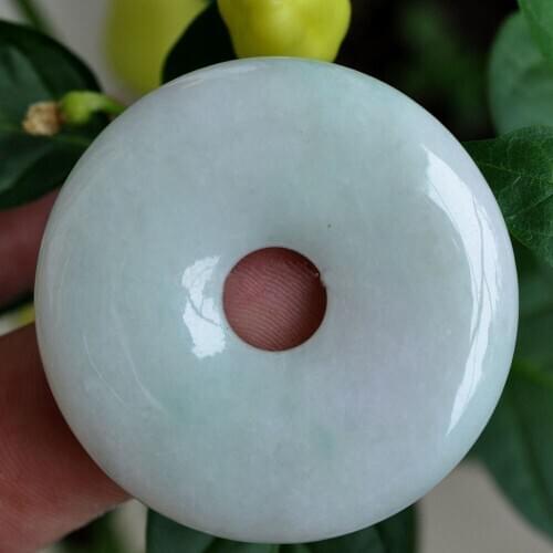 "Grade A" Light green Jadeite Emerald Accessories ~ Ping An buckle