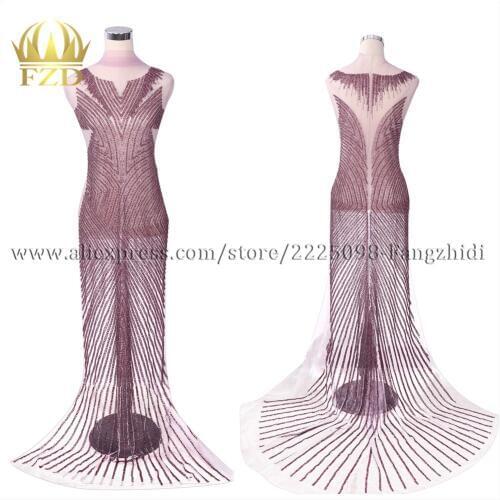 FZD 1 Set Sew on Handmade Wedding dress Bodycon patches Beaded Crystal Rhinestone Bodice Patch for DIY Bridal Women Appliqued