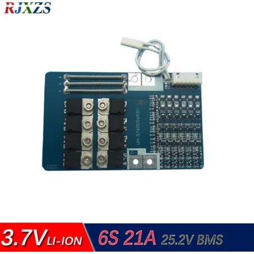 6S 21A 25.2V lipo lithium Polymer BMS/PCM/PCB battery protection circuit board for 6 Packs 18650 Li-ion Battery Cell w/ Balance