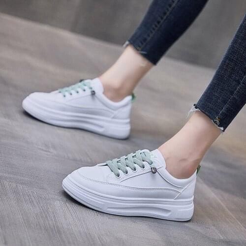 Women Sneakers Shoes Casual Vulcanize Shoes White Leather Walking Running Autumn Flat Platform Flats Woman Sport Shoes 2021