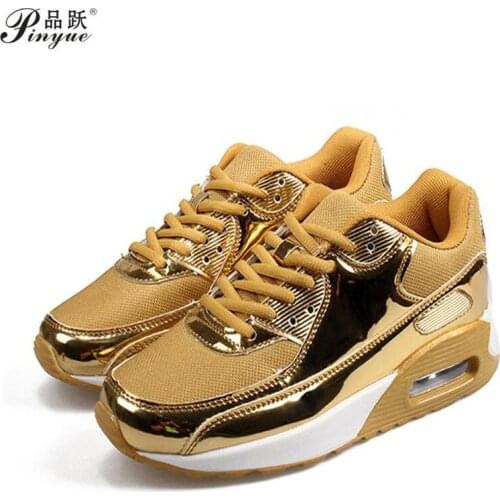 Women sneakers with bling Breathable Mesh Newly Tenis Feminino Casual Shoes women 2017 Gold Silver Walking Shoes Women Shoes