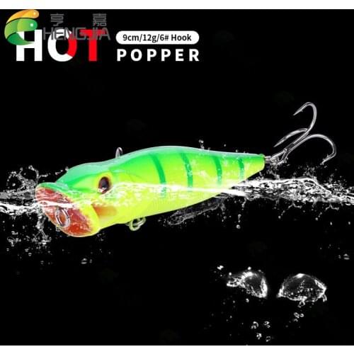 13pcs Hard Popper Fishing Lure 9cm 12g Topwater Crankbait Wobblers Isca Artificial Bait For Bass Carp Pikes Lures