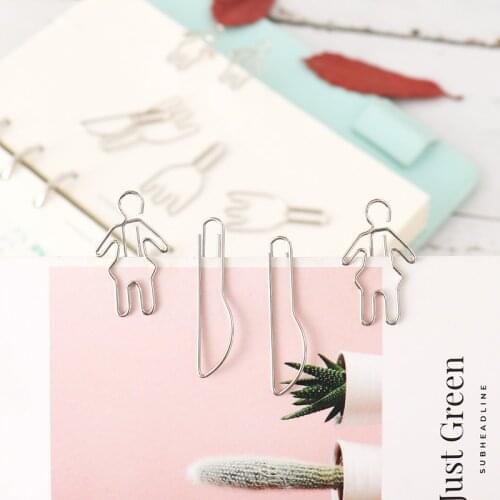 20Pcs/lot Kitchen Bookmark Planner Paper Clip Metal Material Bookmarks for Book Stationery School Office Supplies H0304