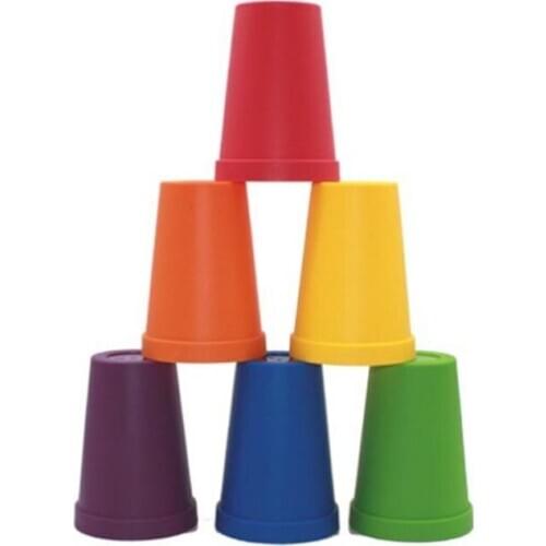 6Pcs Red Orange Yellow Blue Green Purple Stacking Cup For Counting Bears 6 Colors