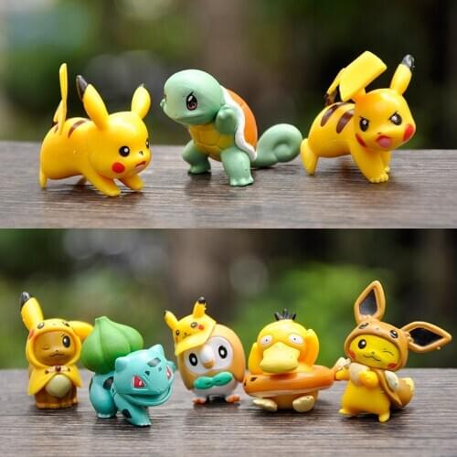 8pcs/set Takara Tomy Anim Pokemon Action Figure Model Dolls Pvc Cartoon Pikachu Doll Toys For Children Pokemon Toys Gift 3-5cm