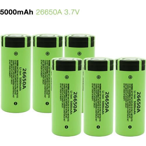 26650 Battery 3.7V 5000mAh Li-ion 26650A Rechargeable Battery for Flashlight Power Bank Power Tools Torch 26650 Lithium Battery