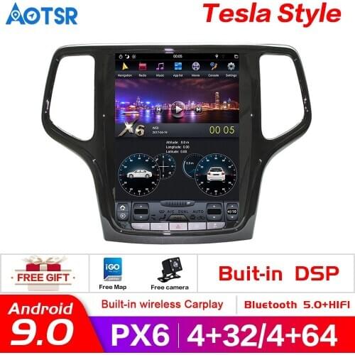 Tesla Style Android 9.0 Touch screen Car Multimedia Player For jeep Grand Cherokee 2014-2018 Audio Radio stereo 2 din head unit