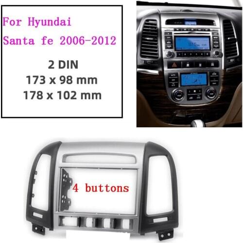 2din Car Radio Installation GPS Plastic Fascia Panel Frame for HYUNDAI Santa Fe IX45 2006~2012 Dash Mount Kit