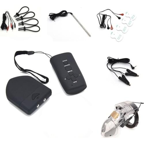 Wireless Remote Electro Shock Host Electric CB6000S Chastity Device Nipple Clamps Penis Plug Rings Medical Themed Sex Toys