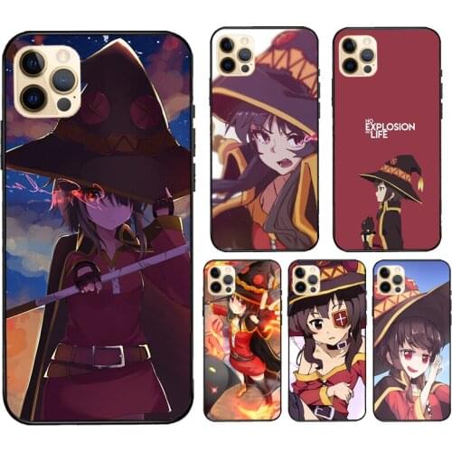 Megumin Konosuba Anime Case For iPhone 11 Pro Max 12 mini X XS XR 7 8 Plus SE 2020 Coque For iPhone 12 Pro