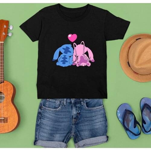 Kids Summer New Products Disney Series Printing T-shirt Black White Tee Fashion Harajuku T Shirt Kawii Children Outdoor Dropship