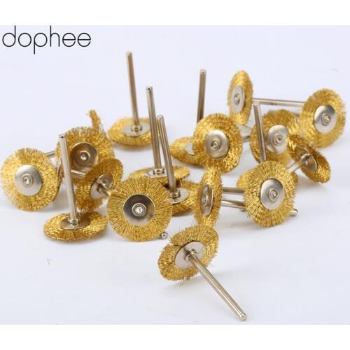 Dophee 15Pcs Dremel Accessories 25mm Wheel Diameter Brushes for Grinder Dremel Rotary Tool Accessory 3.17MM Shank Copper Wire