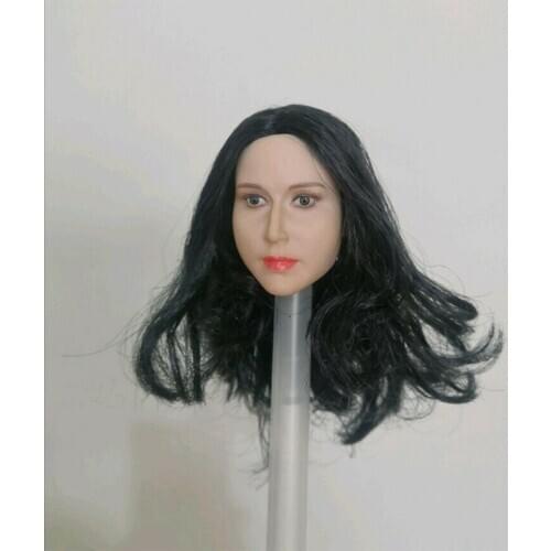 GLF 1/6 Black Curls Hair Plump Head Sculpt Fit 12'' PH TBL Female Action Figure Body