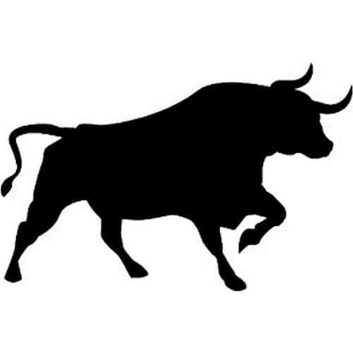 16*10.4CM Interesting Vinyl Car Sticker Bull Silhouette Angry Animal Car Styling Decals Black/Silver C9-1597