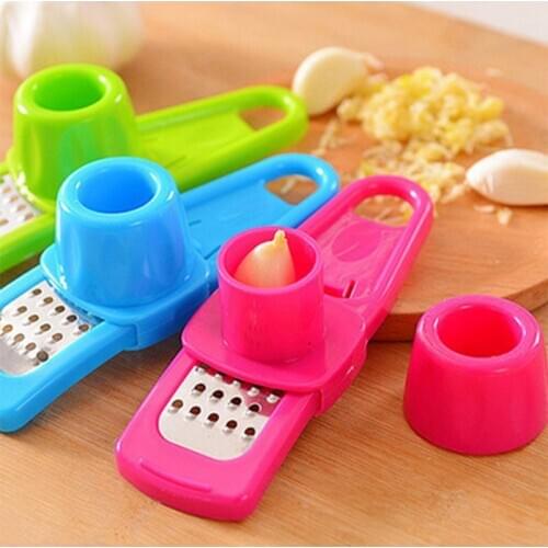 1 PC Garlic Presses Crusher Multifunctional Ginger Grinding Grater Garlic Crushes Kitchen Gadgets 10