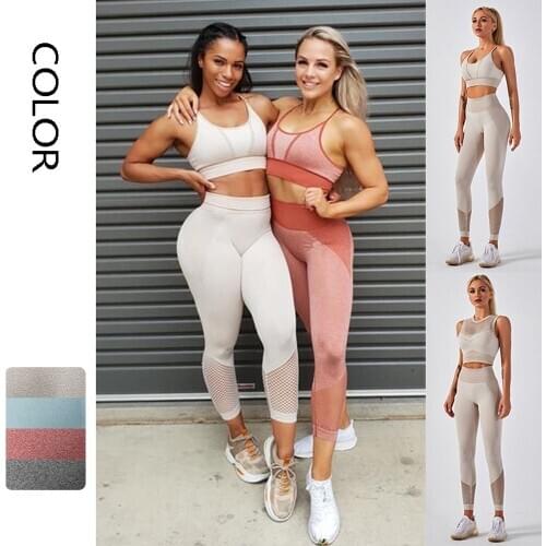 Yoga Set Gym Clothing Seamless Leggings Women And Sports Top Fitness Women Sport Set Workout Clothes For Women Fitness Clothing