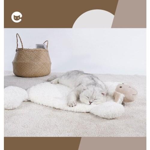 Lamb Pad Cat Dog Mat Pads Soft Flannel Thickened Sleeping Bed Washable Warm Cotton Floor Cushion Nest For Puppy Kitty Pet Supply