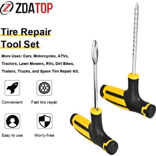 Car Tire Repair Kit Car Tire Puncture Repair Plug Repairing Kit Needle Patch Fix Tool TireTyre Puncture Plug Garage Repair Strip