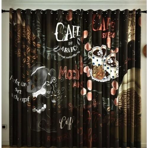 New coffee shop modern minimalist style curtains Bedroom living room windproof thickening blackout fabric