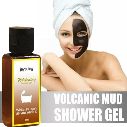 30ml Volcanic Mud Shower Gel Whitening Deep Skin Cleansing Exfoliating Body Bath Products Moisturizing I7H0
