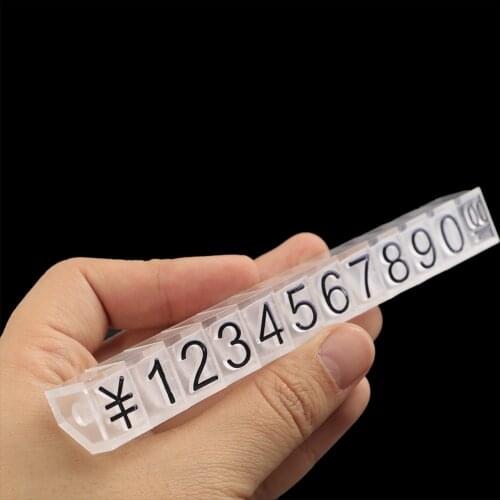 Plastic Large Combined RMB Euro USD Dollar Number Digit Cubes Stick Phone Jewelry Showcase Shelf Top Price Sign Label Tag Stand
