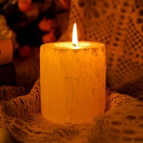 1pcs Natural Selenite Candle Sticks Candle Holders Stones White Crystals Home Decoration Party Dinner Wedding