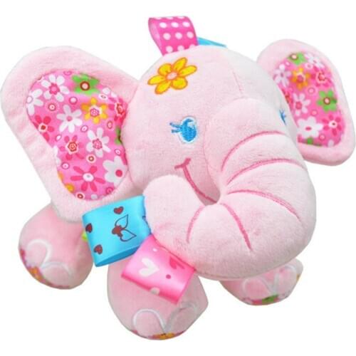 Sozzy Newborn Baby Hanging Toys Cute Animal Elephant Pull Bell Plush Stroller Mobiles Baby Rattle Pram Bed Hanging Kids Toys