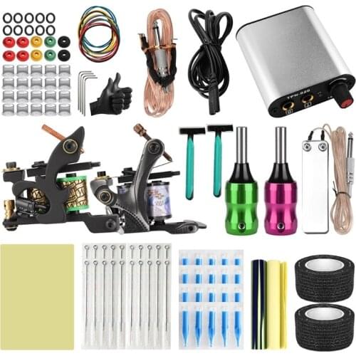 Complete Tattoo Kit for Beginners Tattoo Power Supply Kit 20 Pcs Tattoo Needles 2 Pro Tattoo Machine Kit Tattoo Supplies