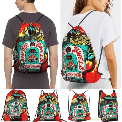 Run The Jewels Panther Like A Panther Rtj Men Outdoor Travel Gym Bag Waterproof Drawstring Backpack Women Fitness Sackpack Bag
