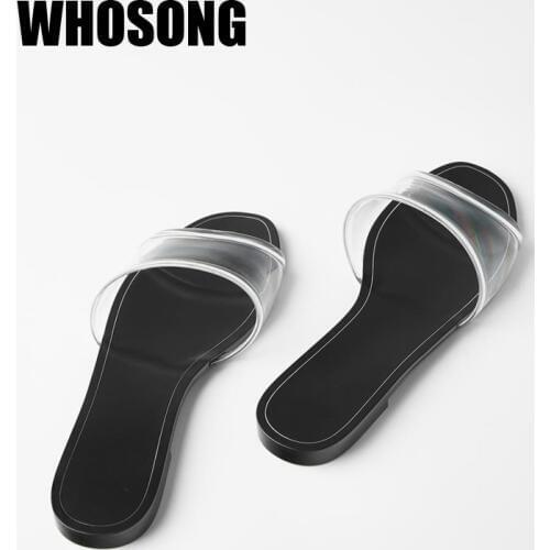 New Summer Women Slippers Girls Rome Slides Woman Outside Shoes Ladies PVC Flats Female Black Brand Slides Casual Mules 2020