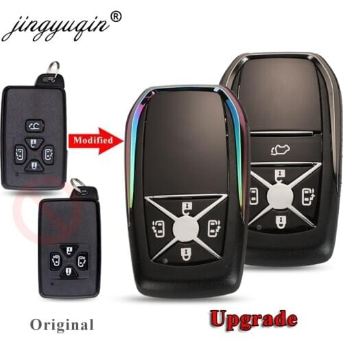 Jinyuqin Upgrade Replacement Shell Smart Remote Key Case Fob 4/5 Buttons For Toyota Previa Alphard Prius With Insert Blade