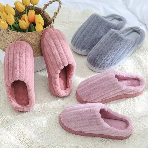 Winter Indoor Women Slippers House Plush Soft Cotton Slippers Non-slip Floor Shoes Home Slippers Women Slides For Bedroom