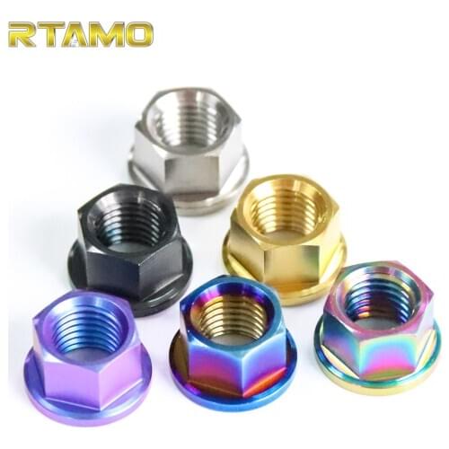 Titanium Flanged Nuts M5 M6 M8 M10 Flange Nut Screws Ti Bolts for Motorcycle Bicycle Car Parts