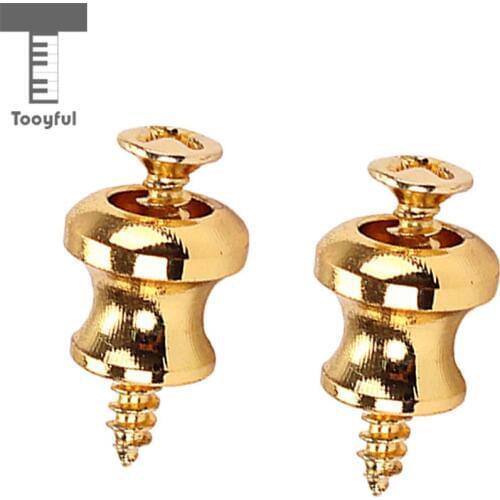Tooyful 2 Pcs Guitar Strap Button Locks Straplock Locking Button for Electric Guitar Bass Gold