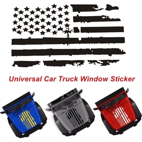 Waterproof Scratchproof American Flag Vinyl Car Hood Sticker Engine Cover Decal for Jeep Wrangler JK TJ YJ 5 Colors Safety Mark