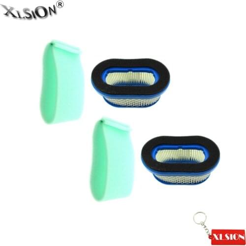XLSION Aftermarket 2x Pre Filter + 2x Air Filter For Briggs & Stratton 498596 273356S 697029 690610 Fits 5.5 & 6.5 hp Engines