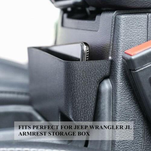 Car Rear Armrest Storage Box Organizer Barrel Case For Jeep Wrangler JL JT 2018-2020 Black High Quality ABS Stowing Tidy