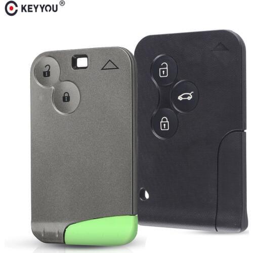 KEYYOU Replacement Remote Key Card Car Key Case For Renault Clio Logan Megane 2 3 Scenic Laguna Espace Smart Key Case Shell
