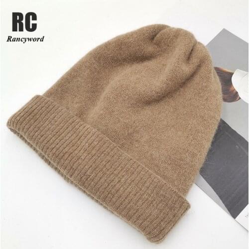 Women Knitted New Style Girl Women Winter hat Angora100% Double warm hat Skulies beanies Popular colors for girl